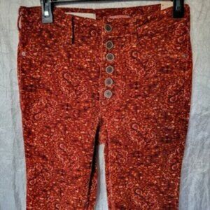 Pilcro by Anthropologie High Rise Skinny Button Fly Corduroy Pants NWT Sz 28